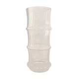 Vintage bamboo-shaped glass vase