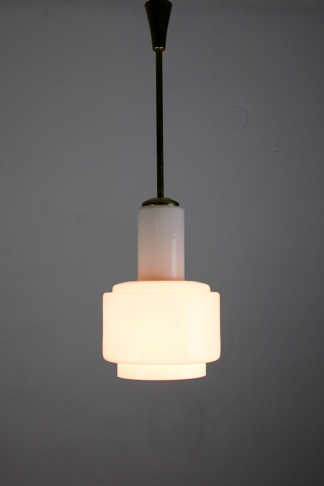 Vintage bauhaus opaline cascade pendant light, 1940s