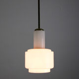Vintage bauhaus opaline cascade pendant light, 1940s