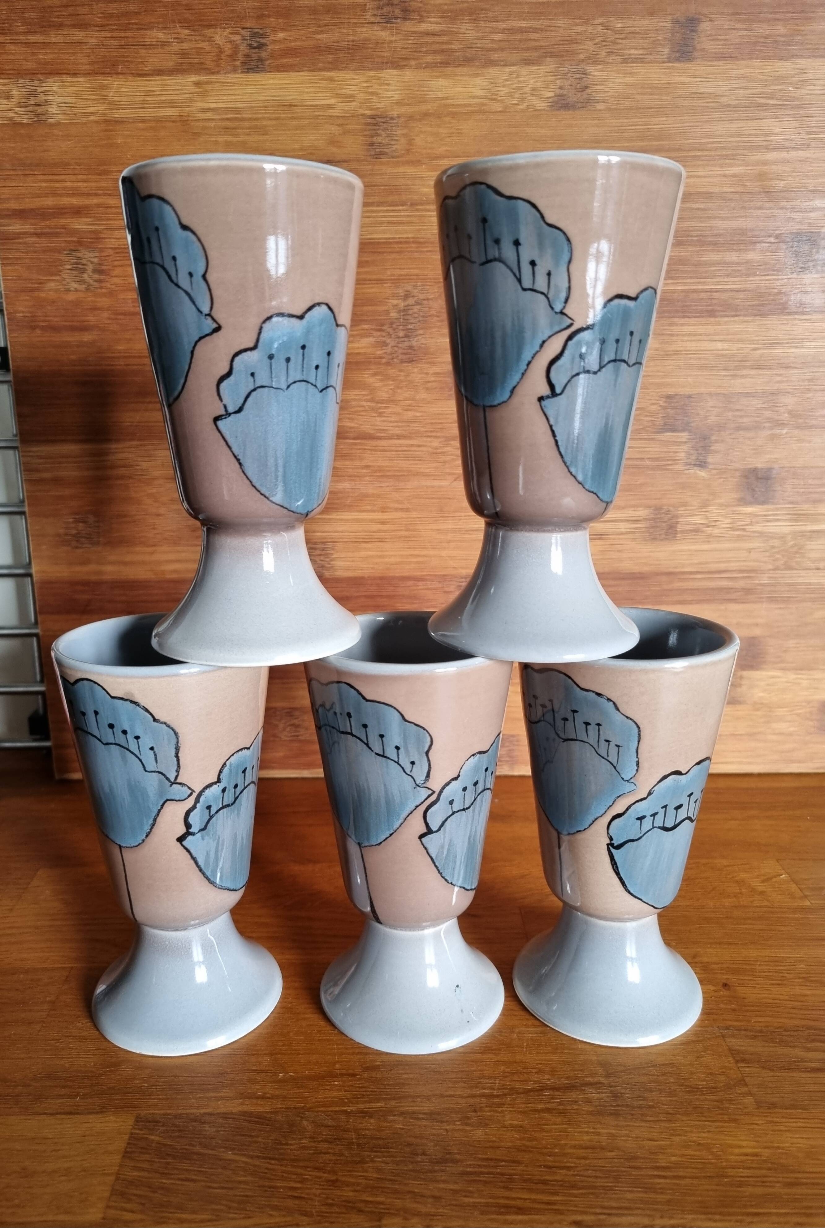 Ensemble de 5 mazagrans vintage Années 70