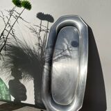 Large, long oval stainless steel platter by Rémy Letang