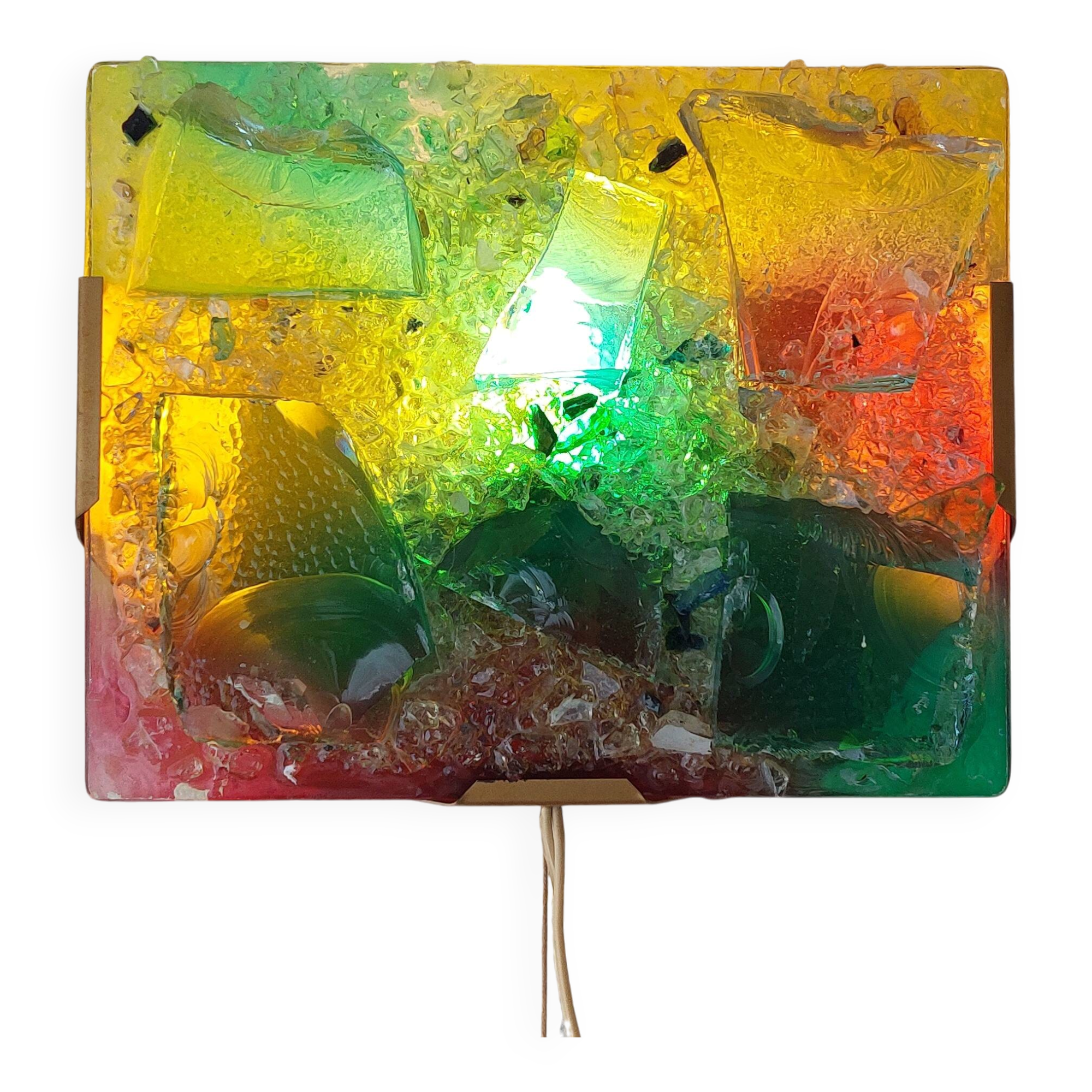 Brutalist Sculptural Broken Glass Wall Lamp by Cosack Leuchten.