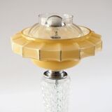 Art Deco glass and chrome lamp