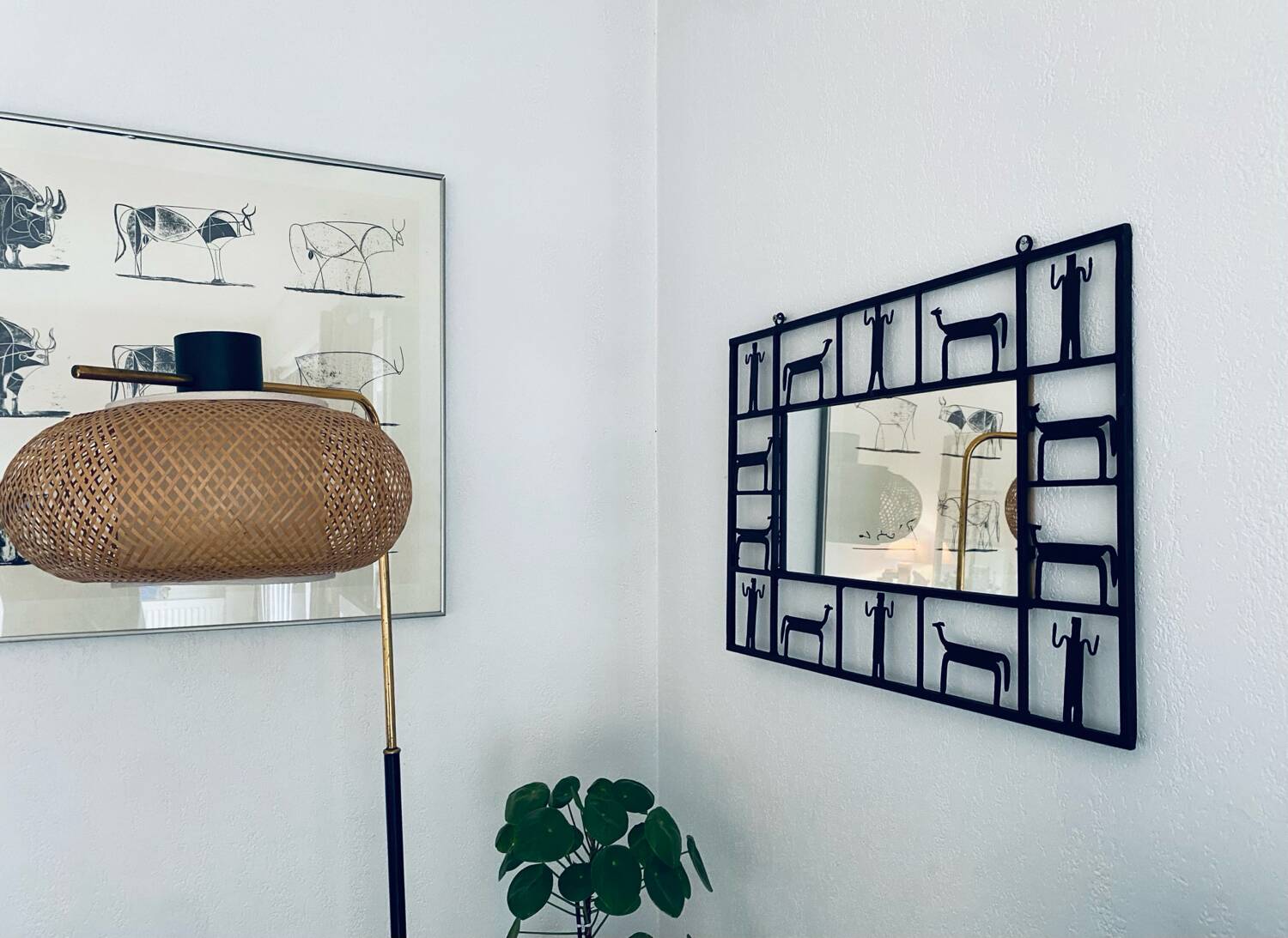 Rectangular wrought iron mirror, Frederick Weinberg