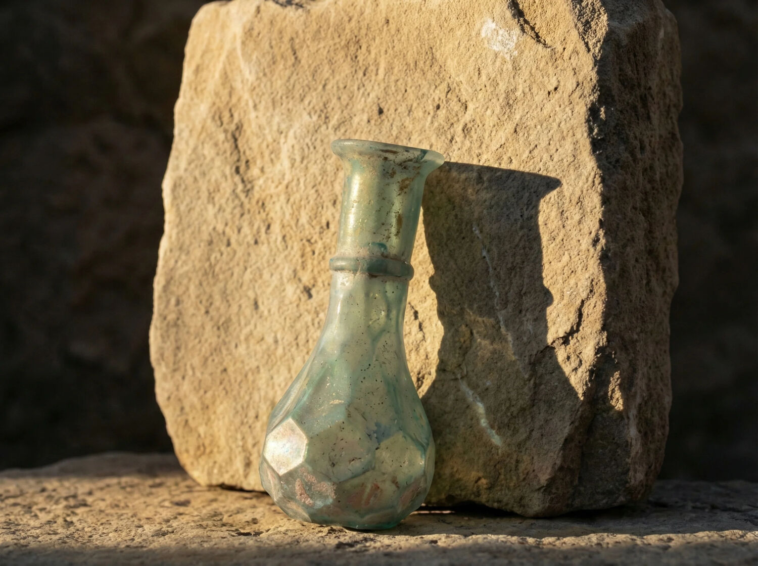 Faceted Roman-style vial