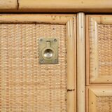 Bamboo and rattan chest of drawers or sideboard by Dal Vera, Italy, 1979
