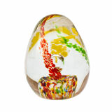 Sulfure glass paper press forms vintage multi-coloured egg