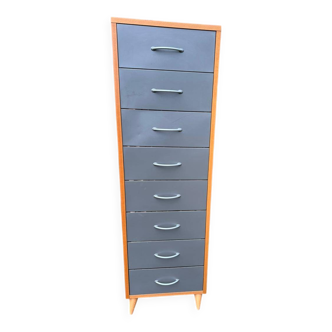 Armoire de rangement chaussures scandinave en bois et métal gris