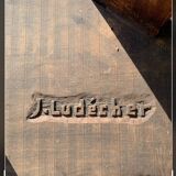 2 solid wood Johnny Ludecher folk art chairs