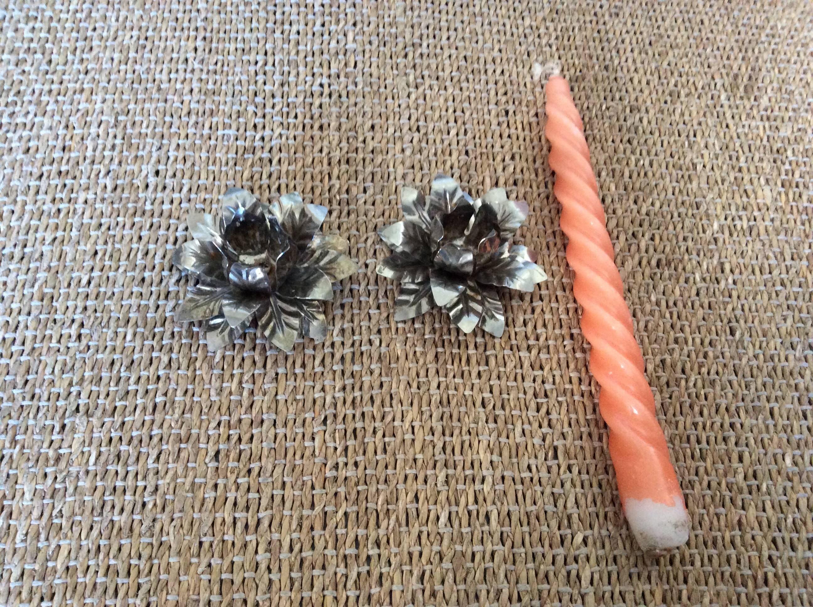 Metal flower candle holders