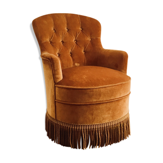 Fauteuil crapaud velours vintage