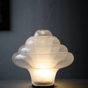 Vintage Lotus Table Lamp by Carlo Nason for Mazzega, Blown Murano Glass, Rare