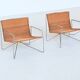 Pair of lounge chairs steel and rattan Gelderland The Netherlands 1964