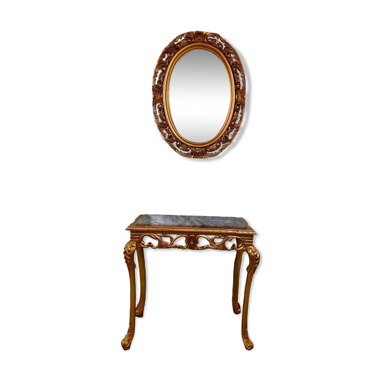 A console with mirror Louis XV style