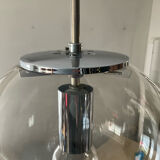 Space Age globe pendant lamp in smoked glass from the 70s