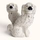 Pair of King Charles Spaniel dogs in Staffordshire majolica style.