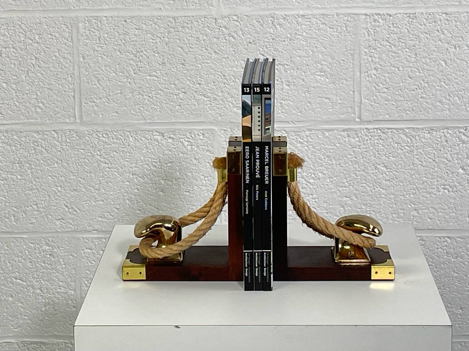 Vintage wood and gold bookend