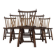 Set 6 vintage dutch spindle back rustic dining chairs De Ster