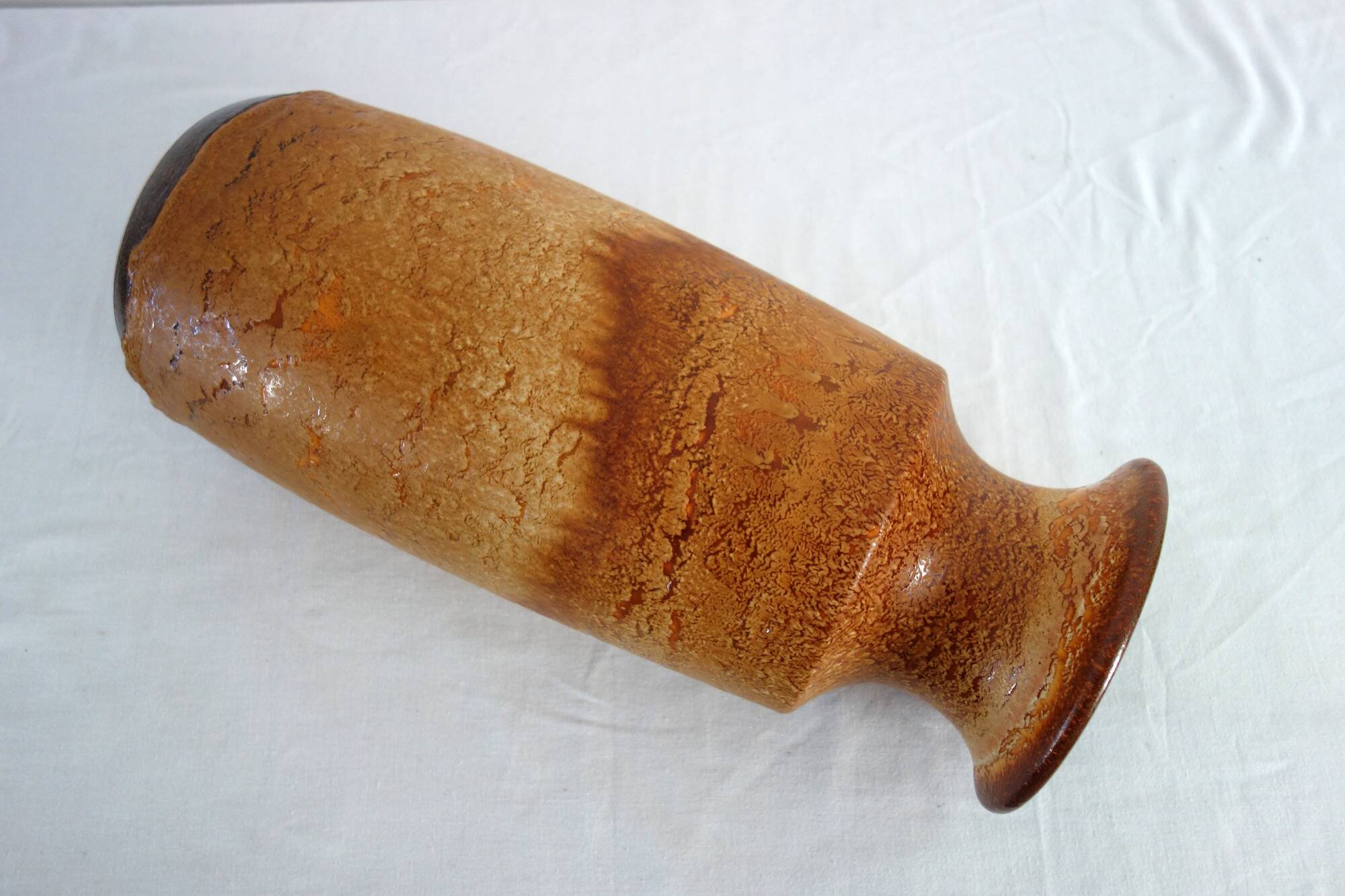 Large Scheurich vase, fat lava decor, 60s