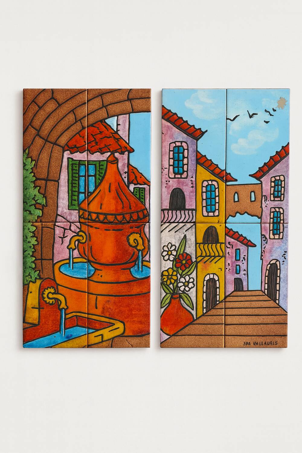 Glazed ceramic panels signed JPA Vallauris