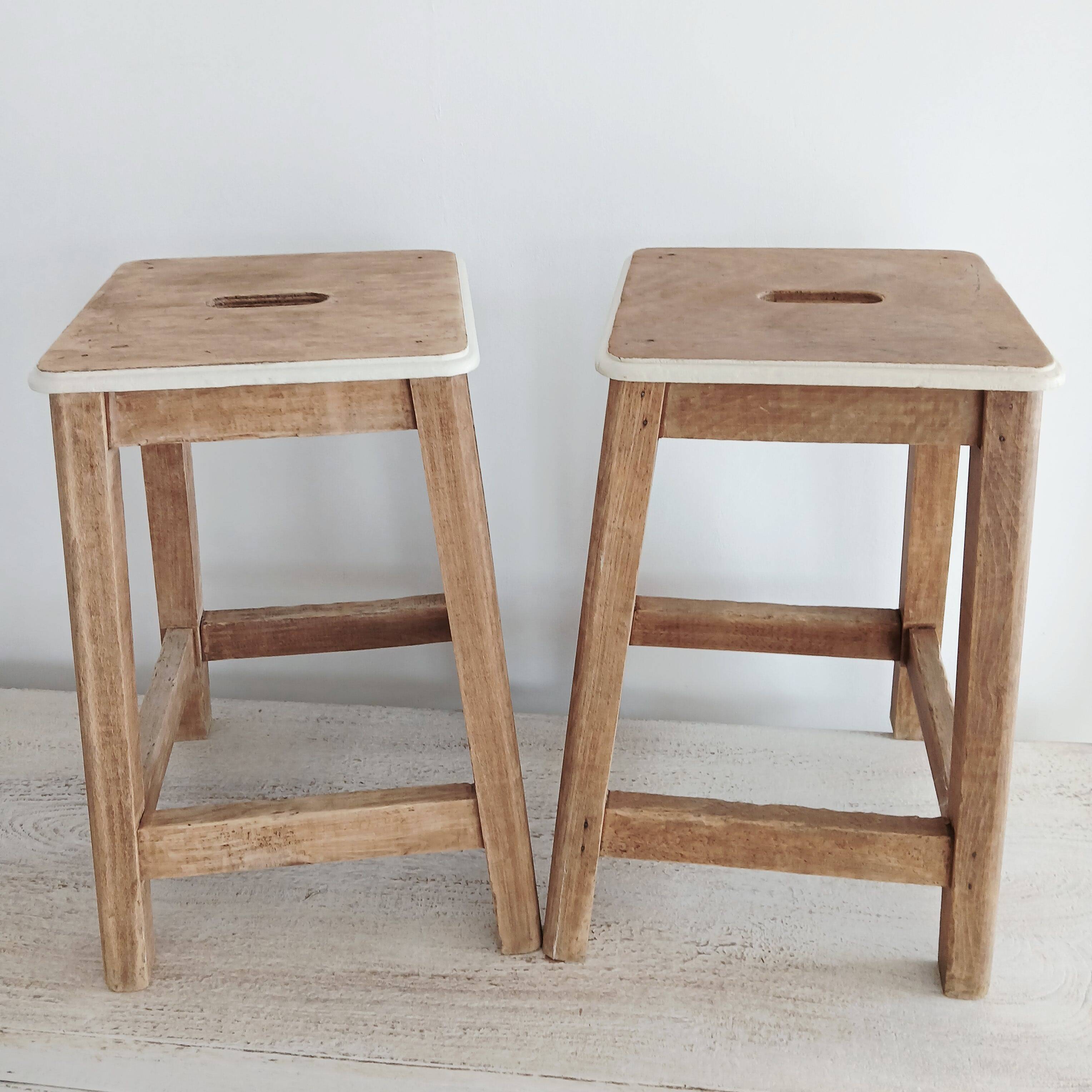 Tabourets d’atelier a poignee vintage