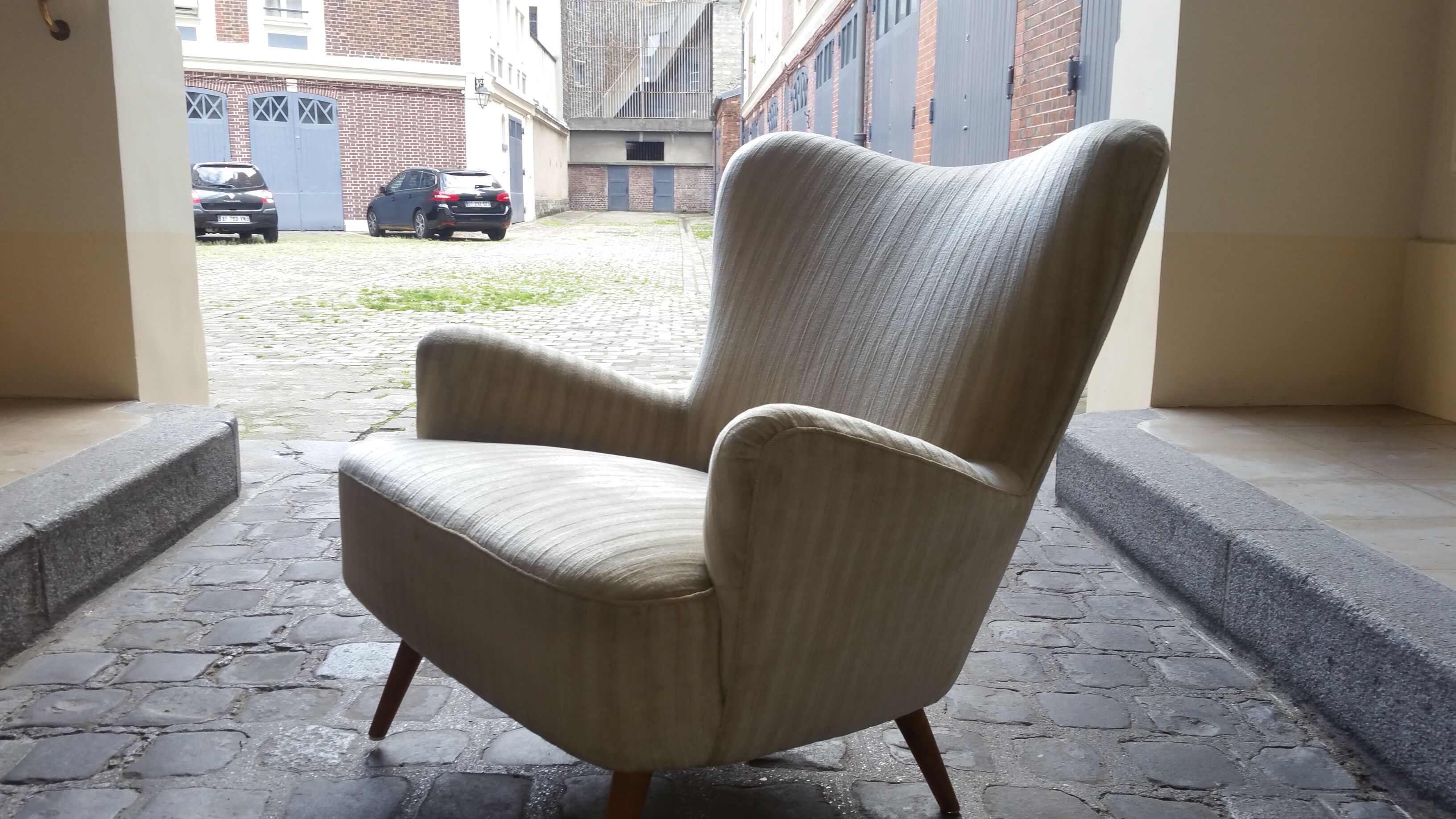 Organic wingback chairs in the 50-60s vintage armchair