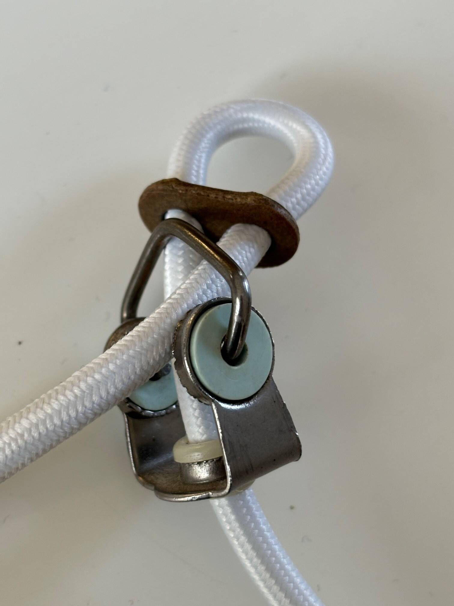 brass and porcelain pendant light - Sweden 60s/70s