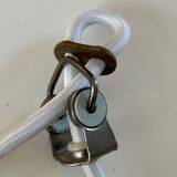 brass and porcelain pendant light - Sweden 60s/70s