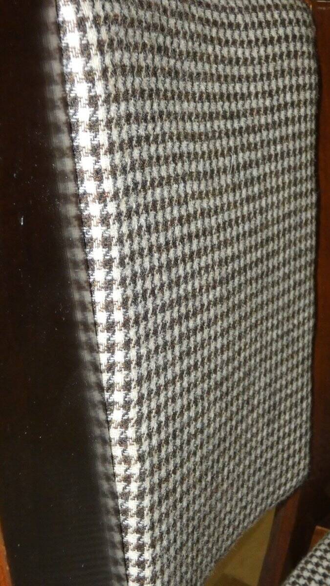 Wood and tweed chairs by Acerbis International, Italy, 1980s, set of 4.