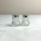 Very small glass salt shaker and pepper shaker vintage BMF
