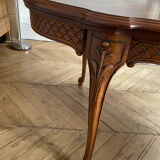 Louis XV style extendable oval wooden dining table