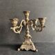 Small antique candelabrum with 5 lights in patinated brass - early 20th century