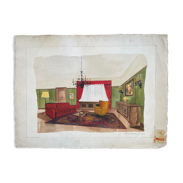 Painting decorative art interior architecture 30-50s