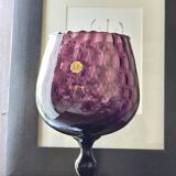 Cup, Empoli Amethyst glass. Italian art, hand-blown, 1950s.