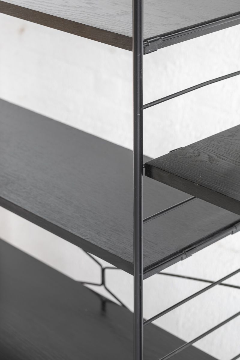 3-Bay shelving system in black by WHB, Germany, 1960’s