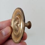Pair of antique Empire furniture knobs from the 19th century in gilded bronze.