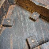 Oak tripod pedestal table