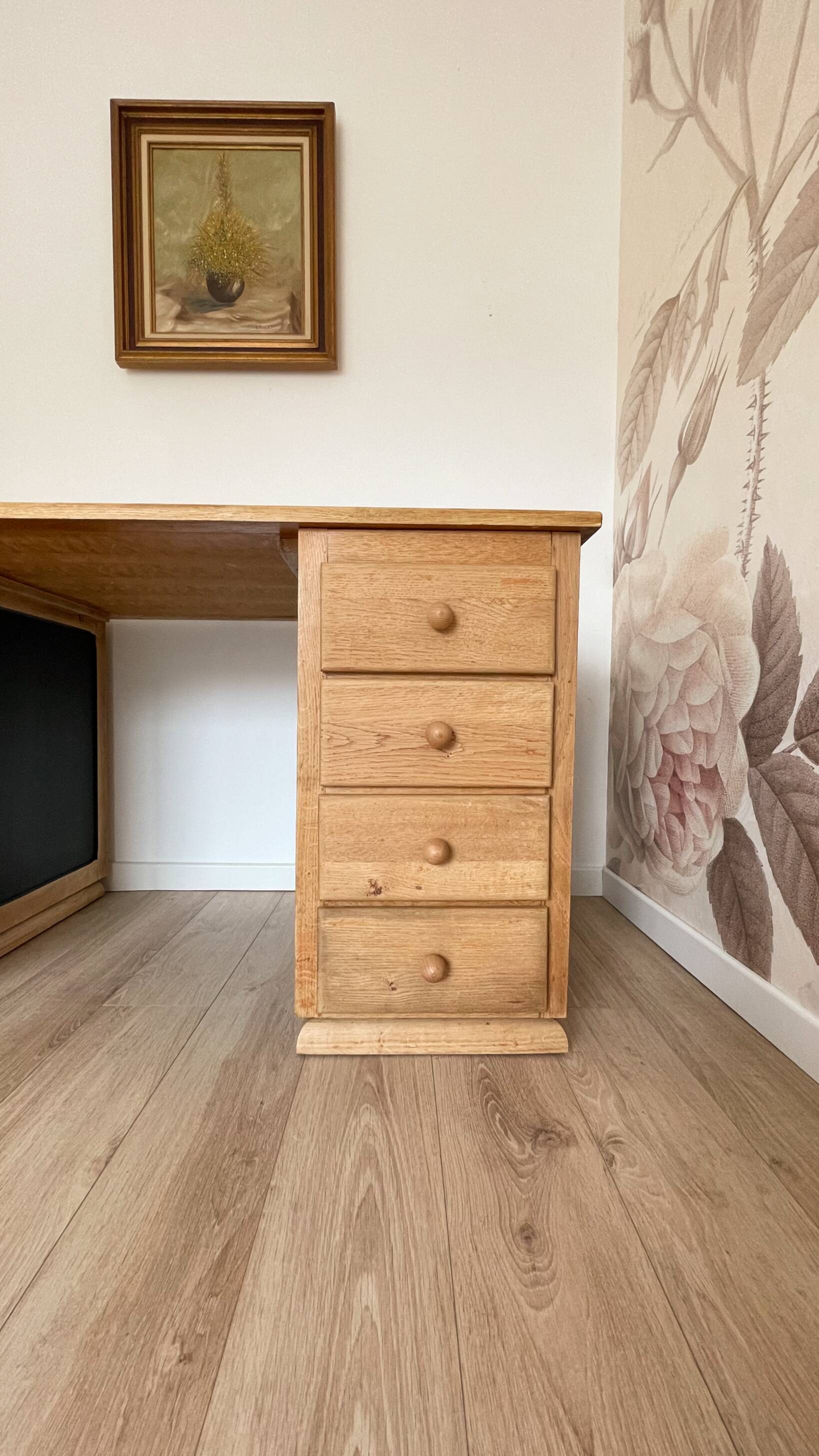 Large solid oak desk
