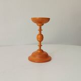 Vintage turned wooden candle holder