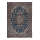 Traditional Vintage Handmade Turkish Area Rug. Hand-knotted Wool Carpet with Medallion Design