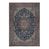 Tapis de sol turc traditionnel vintage fait à la main. Tapis en laine noué à la main avec un design de médaillon.