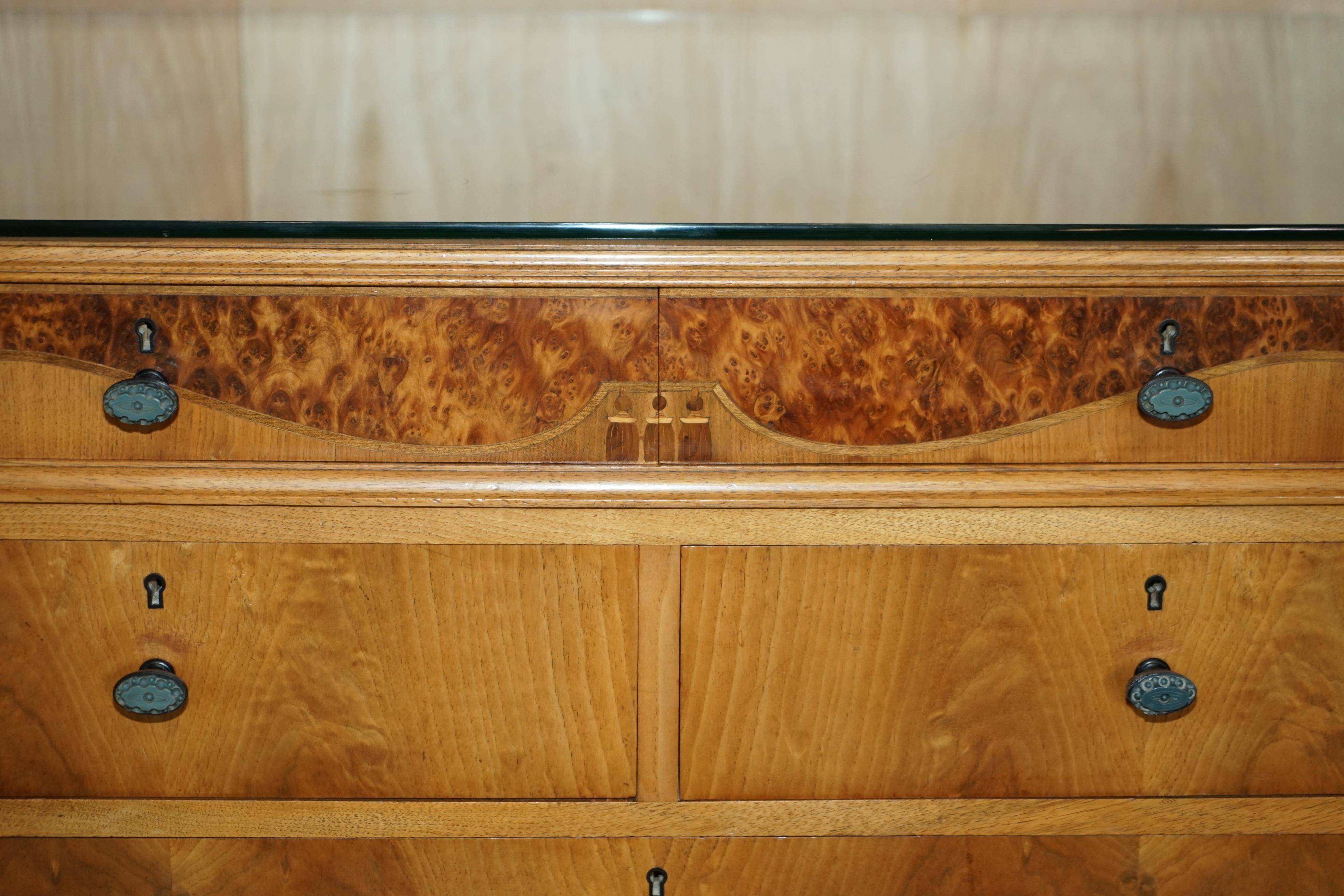 Burr Walnut Commode Waring & Gillow