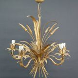 Gilded candlestick with ears of wheat, Hollywood Regency, circa 1960