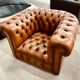 Fauteuil chesterfield en cuir une place xl