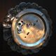 Round ceiling lamp in bubbled glass vintage 60s-70s