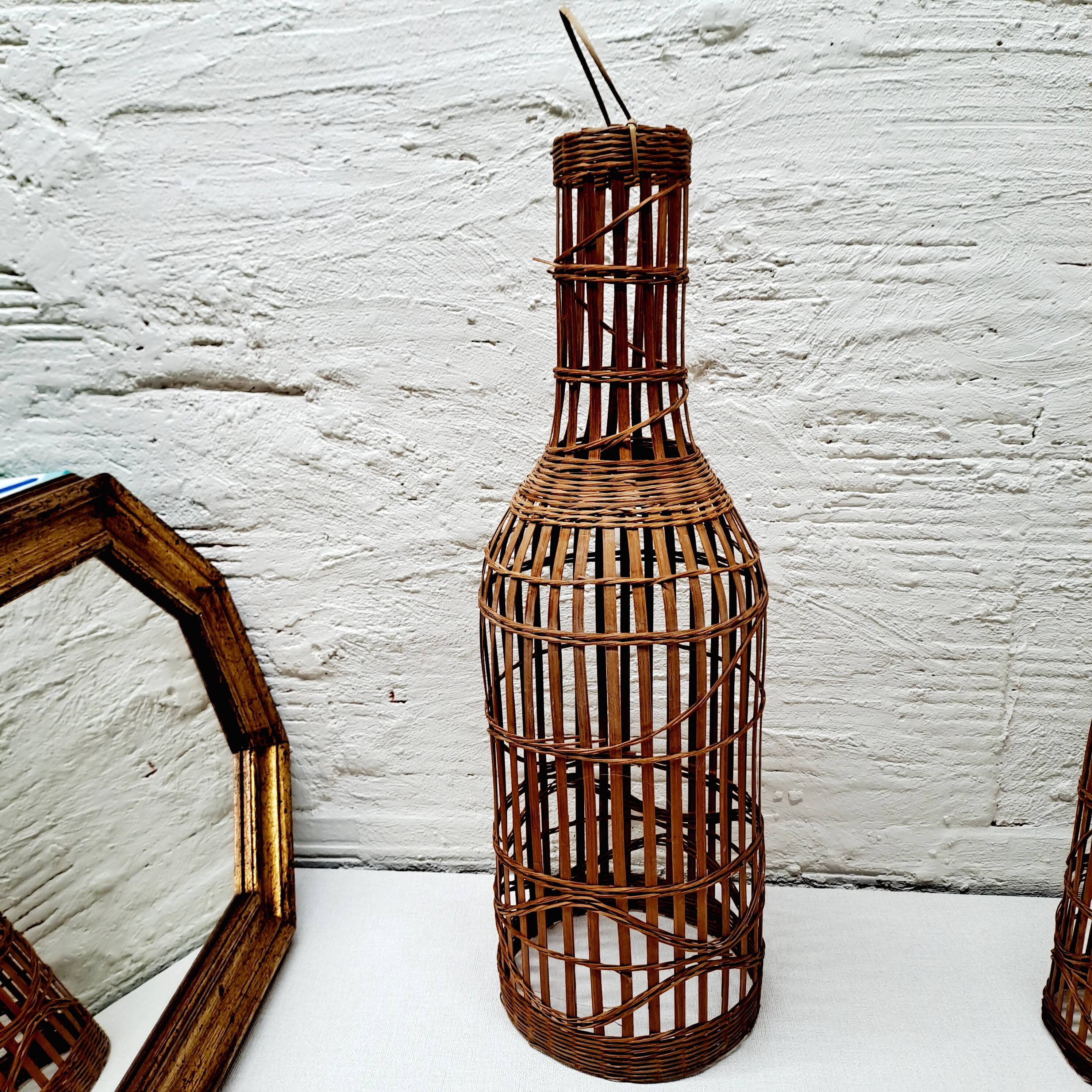 Rattan suspension lampshade