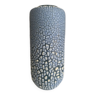 Vase craquelé roud blue