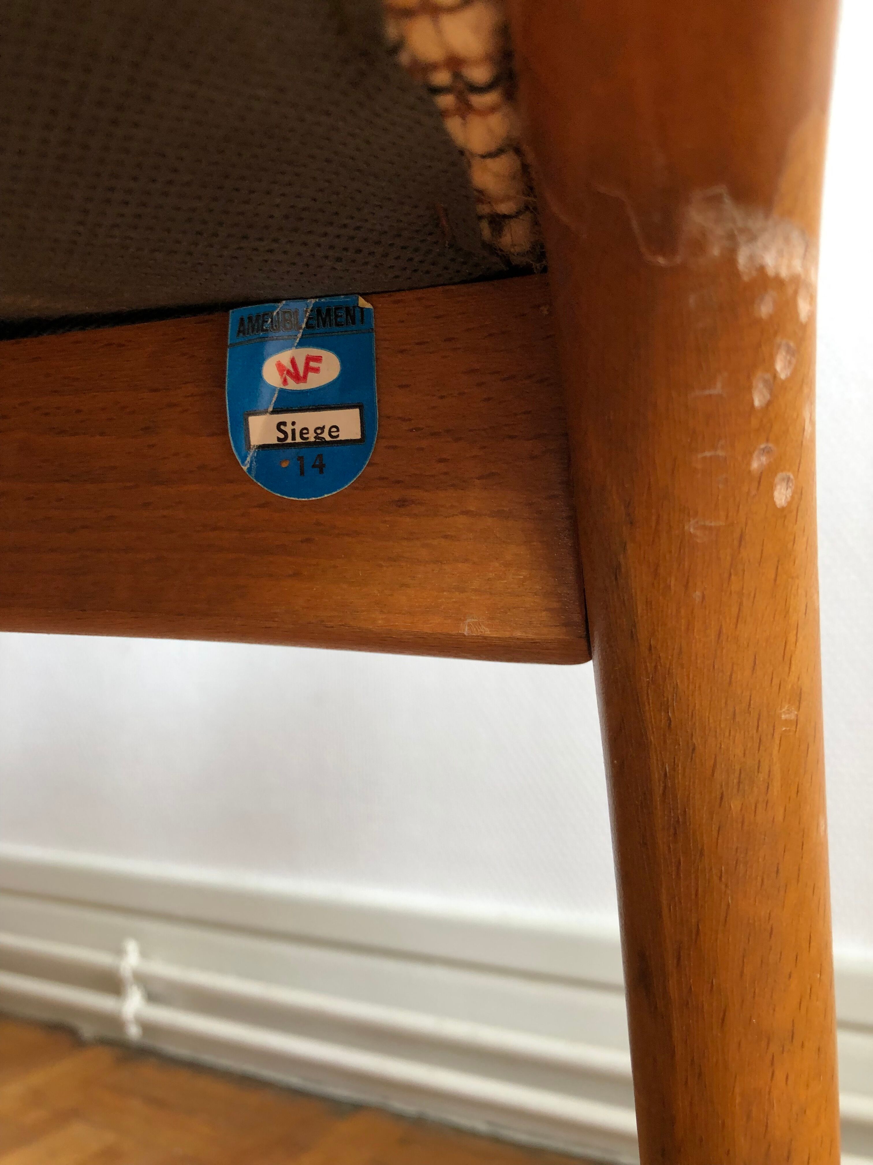 Chair 1960 wool and light wood