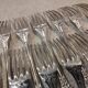12 silver-plated dessert forks, Louis XVI style, silversmith OD