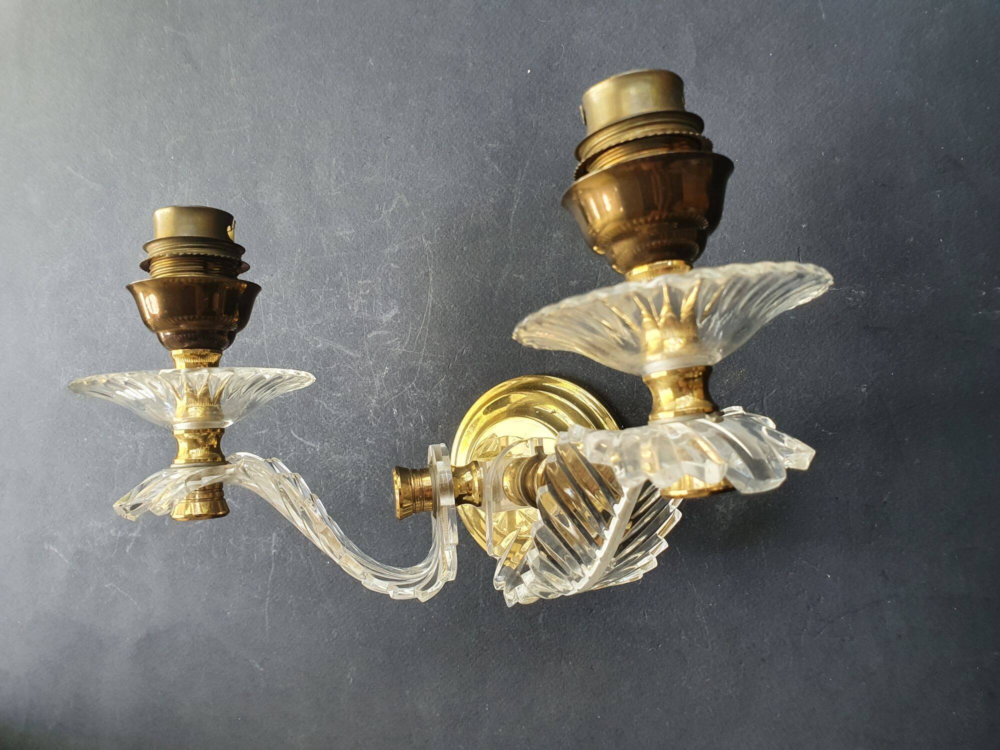 Wall lamp with palm leaf candle holders from the 1950s.